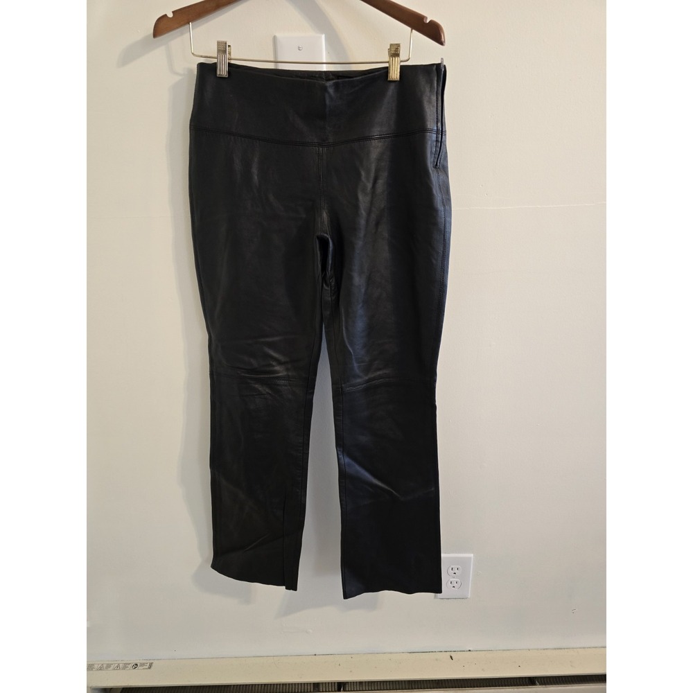 Y2K Leather Pants Womens Size 5/6 Black Lined Rocker Biker Motorcycle Mob Wife